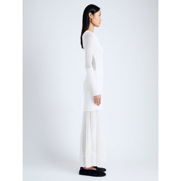 PROENZA SCHOULER Anita Dress in off white Knit Sheer Mesh SIZE M - Picture 2 of 11